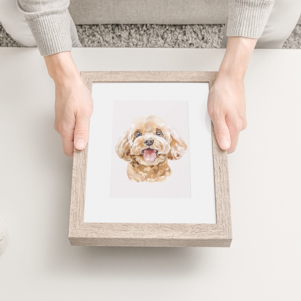 Watercolor Toy Poodle Pet Dog Wall Art Illustration Print Poster Card Unframed - Picture 6 of 7